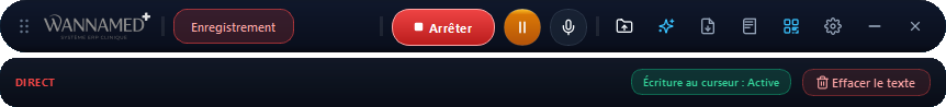 Barre de dictée médicale WannaMedBar v2.0.0